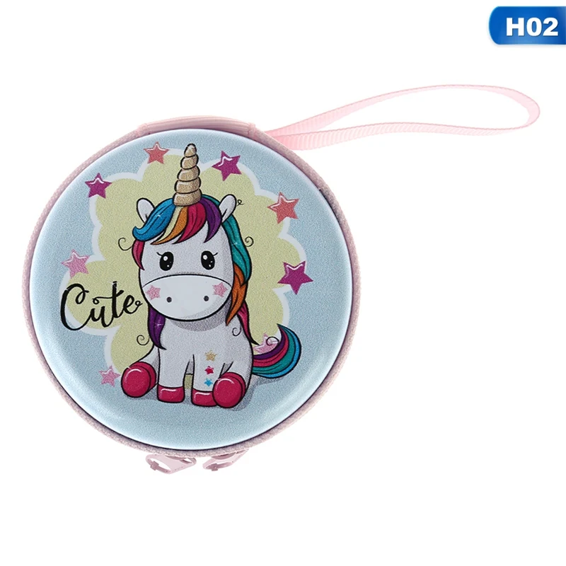 H02 Новинка, Женская мини-сумка Kawaii, мультяшный единорог, кошелек для монет, милый детский кошелек для девочек, органайзер для наушников, коробка, сумки, рождественский подарок - Цвет: H02