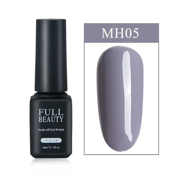 MH05 6ml Soak Off Grey Gel Polish Nail Art Lacquer Long Lasting Nude Pink Hybrid Gel Nail Polish Top Coat UV Gellak Manicure CH981-3 - Цвет: MH05
