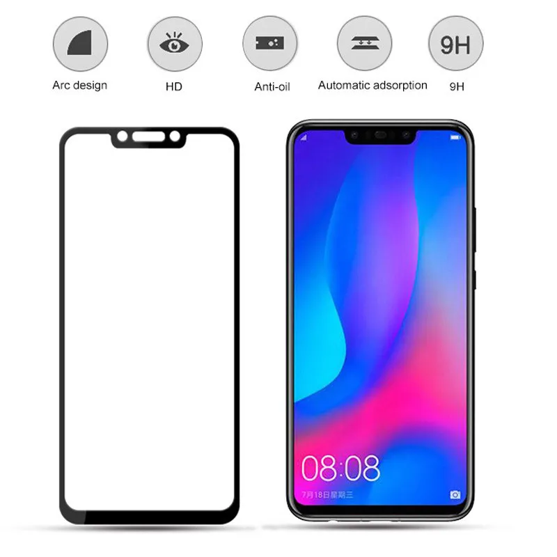2 uds vidrio para Huawei Nova 3 Protector de pantalla del tel&eacute;fono cobertura completa vidrio templado para Huawei Nova 3 vidrio para Huawei Nova 3 pel&iacute;cula-1