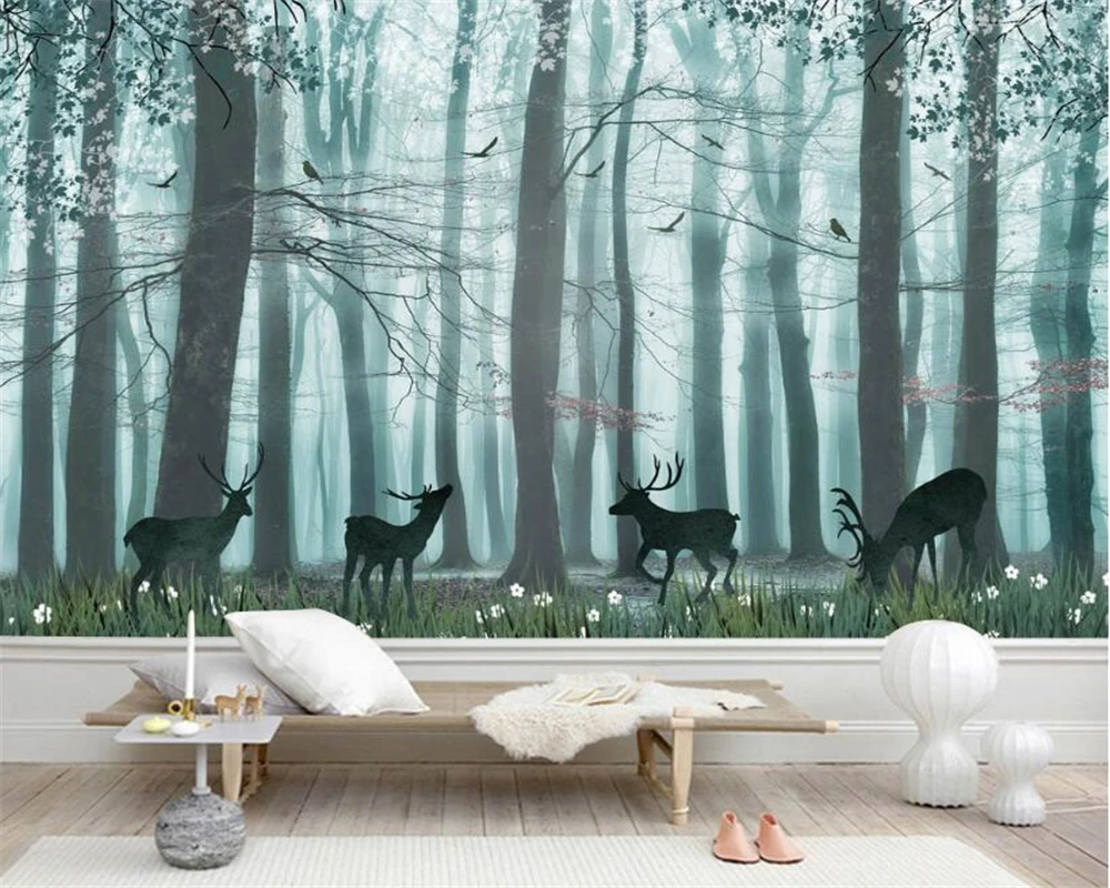 

Beibehang пользовательские обои природа мечты лес олень фоне стены 3d обои 3 фото обои фрески papel pintado сравнению