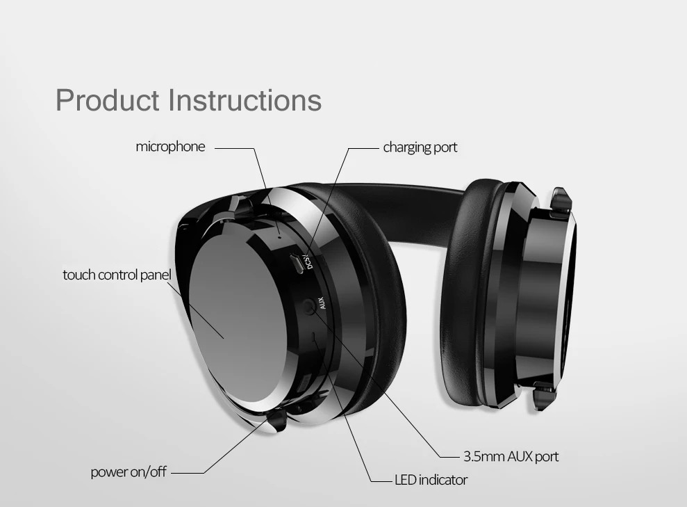 ZEALOT B21 сенсорное управление Bluetooth наушники гарнитура портативный глубокий бас беспроводные наушники со встроенным микрофоном для Xiaomi