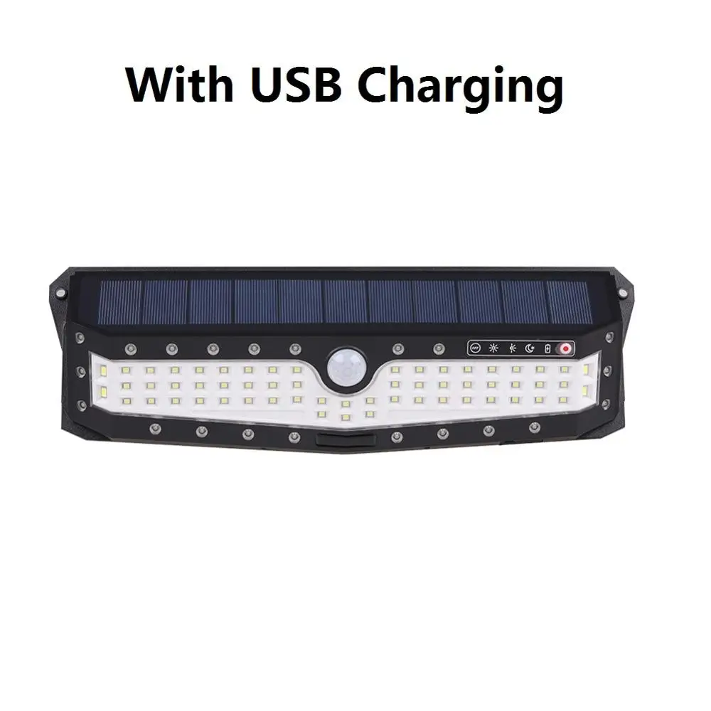 79LED USB 1000lm водонепроницаемый Садовый Солнечный светильник 55LED на солнечных батареях с зарядкой от usb для улицы, уличный светильник, лампа для безопасности с дистанционным управлением - Emitting Color: 79LED USB