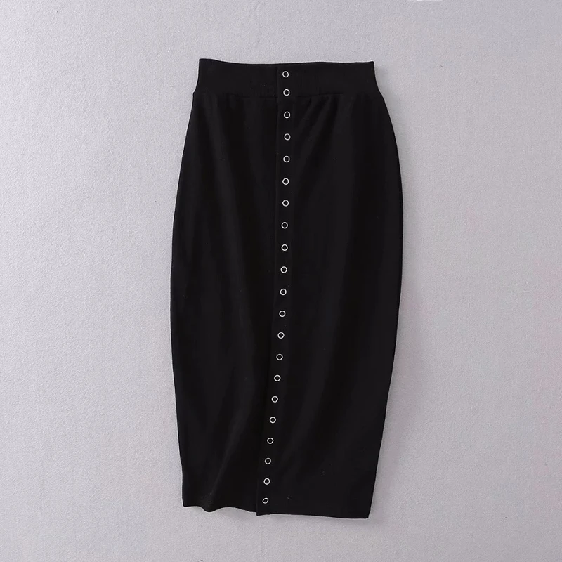 skitzyou Summer Sexy Skirts Women Slim Front Button Cotton Elastic Bodycon Pencil White Casual Boho Skirt Black Red Club Wear | Женская