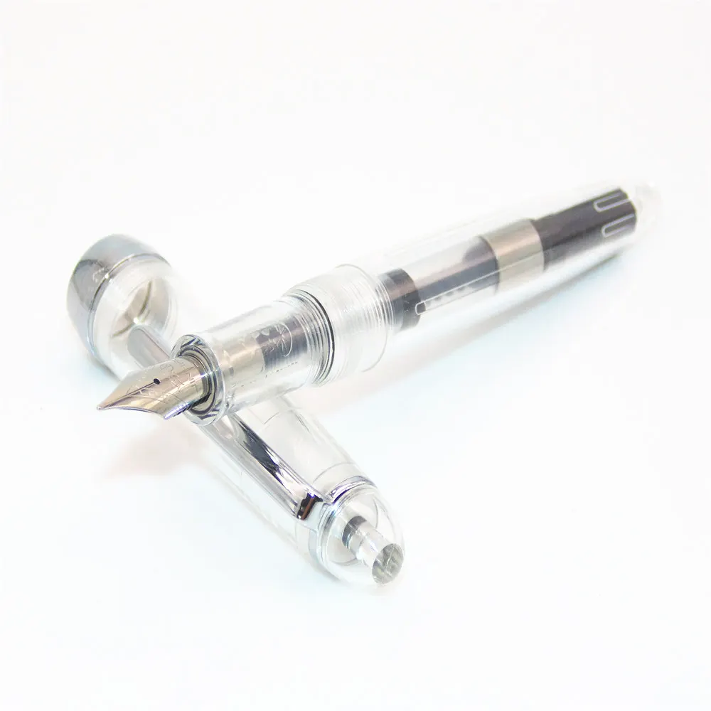 Jinhao 992, различные 12 цветов, спиральные круглые интерфейсные типы, Офисная Студенческая перьевая ручка, Новинка - Цвет: Transparent white