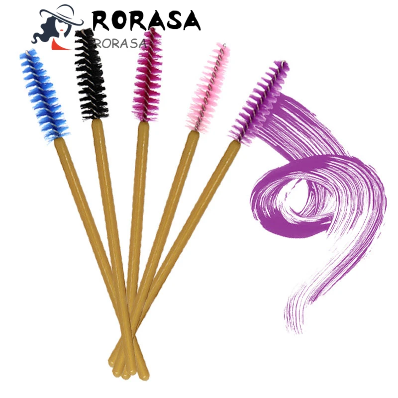

RORASA 50Pcs/Pack Disposable Micro Eyelash Brushes Mascara Applicator Wand Brushes Comb Eyelash Brushes Spoolers Makeup Tool Kit