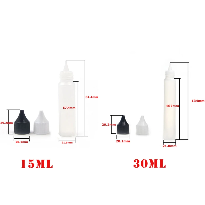 Оптовая продажа 10 шт. пустые пластиковые бутылки LDPE в форме ручки 15 мл/30 мл