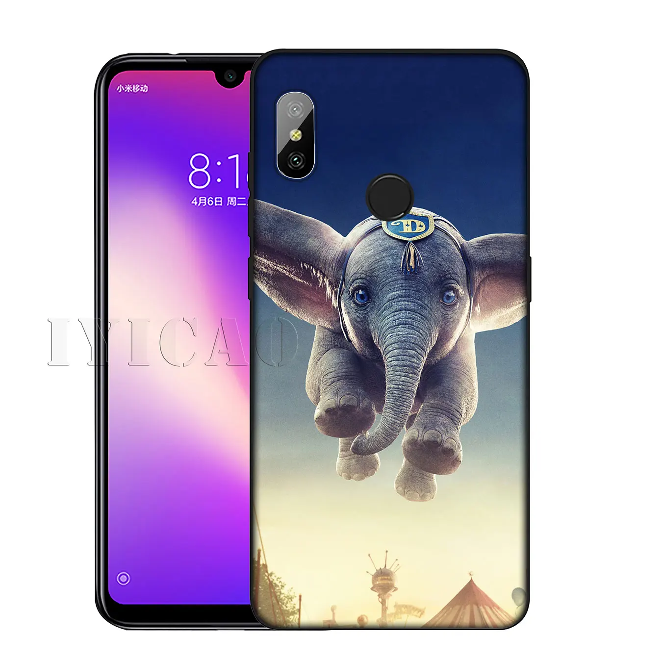 IYICAO Dumbo elephant мягкий силиконовый чехол для телефона Xiaomi Redmi K20 8A 7A 6A 5A S2 4X 4A GO Note 8 7 5 Plus