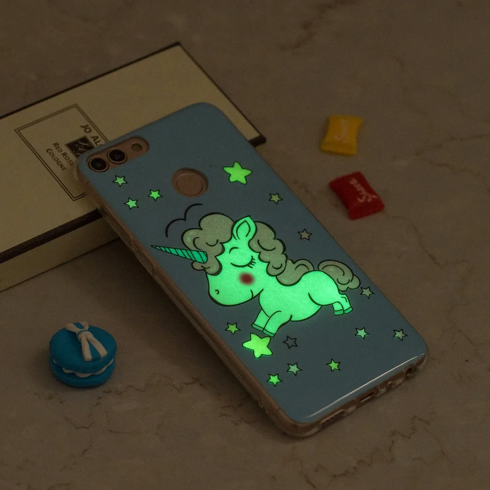 Night Luminous Case for coque Huawei P Smart / Enjoy 7S Silicone Cover P20 Pro |