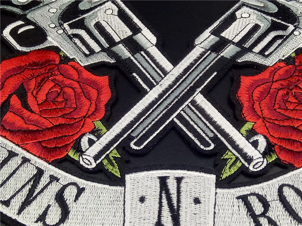 Новинка! Патчи guns Roses 21x36 см патчи с вышивкой и утюгом эта аппликация отлично