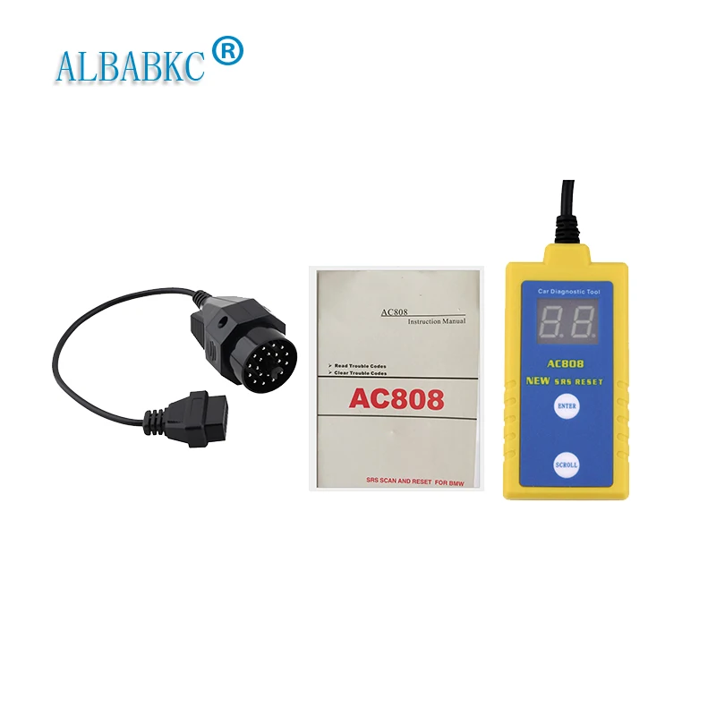 ALBABKC AC808 SRS Инструмент для сброса подушек безопасности диагностический сканер