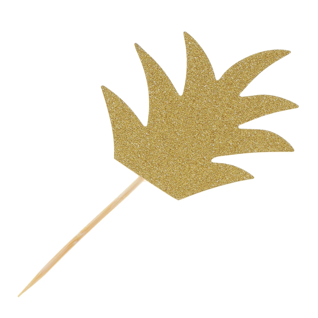 24pcs Glitter Pineapple Cupcake Pick Cake Topper Birthday Party Decor Gold | Decorating Supplies