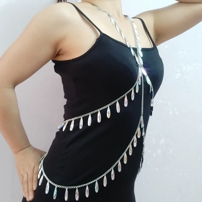 Женская цепочка для тела со стразами эксклюзивный изготовленный на заказ летний