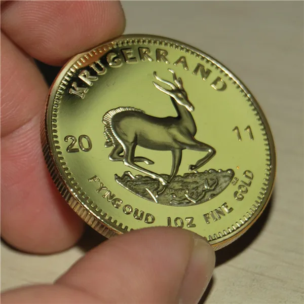 2011 Заказ образца, 1 шт./партия, 1967- Крюгерранд ЮАР монета, 1 унций покрытая 24 K Золотая монета, Подарочный металлический искусство и Cra - Цвет: 2011