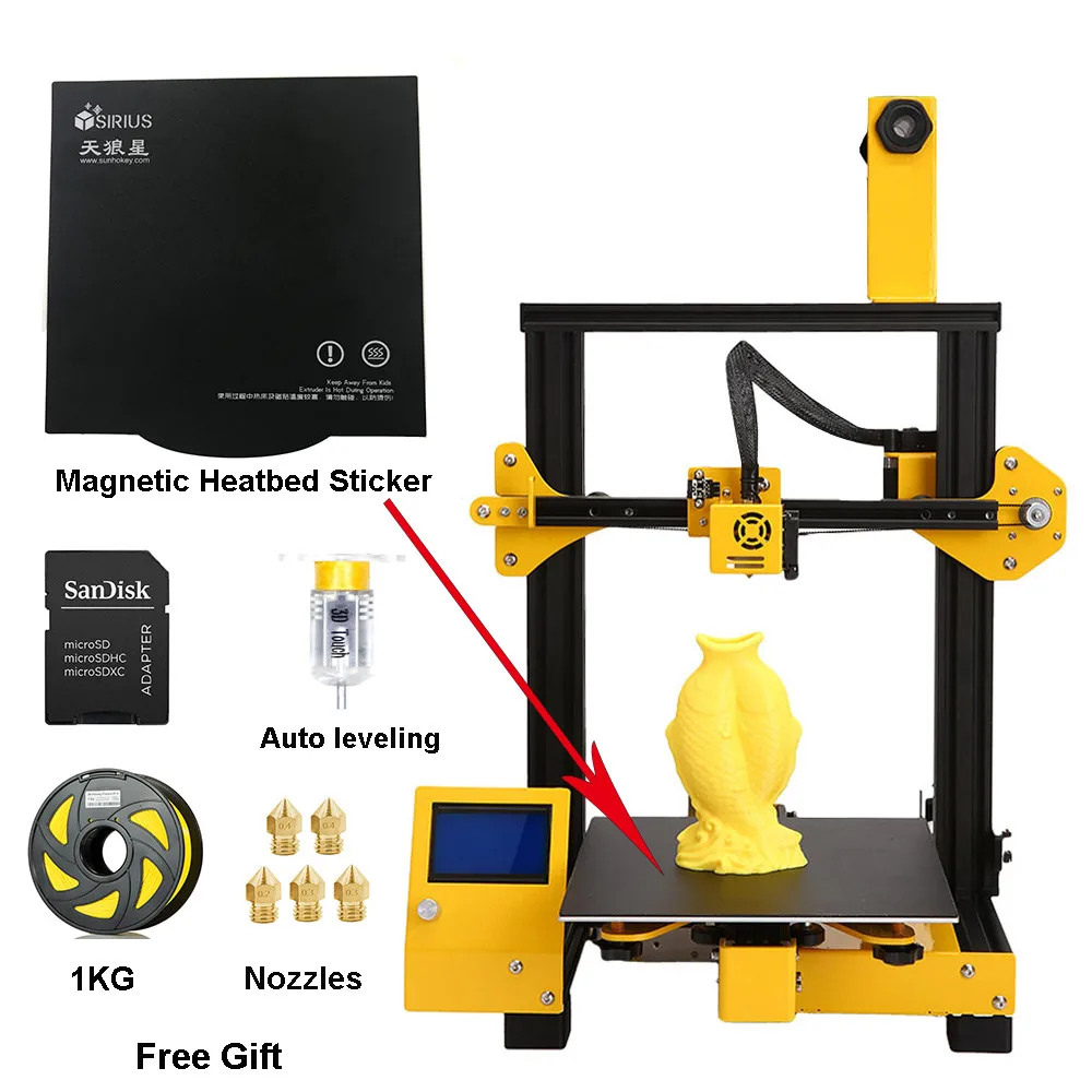 Новое прибытие Sirius 3D принтер DIY Набор полусобранный большой размер Impresora