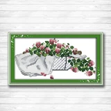 Цветы мака и вишни, декоративные картины, Счетный напечатанный на холсте DMC 11CT 14CT наборы, сделай сам, вышивка крестиком, наборы для рукоделия