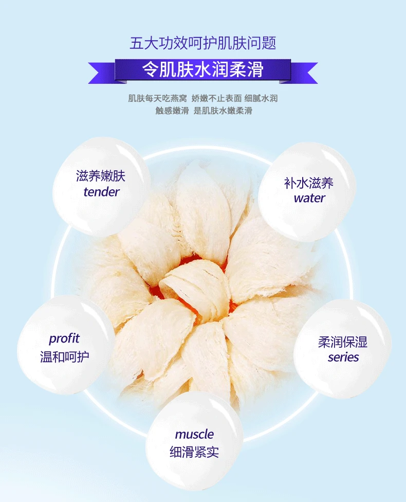 Moist and soft muscle vitality Bird's Nest Moisturizing Mask Selection of Precious Natural Extract Gold Face Skin Care | Красота и