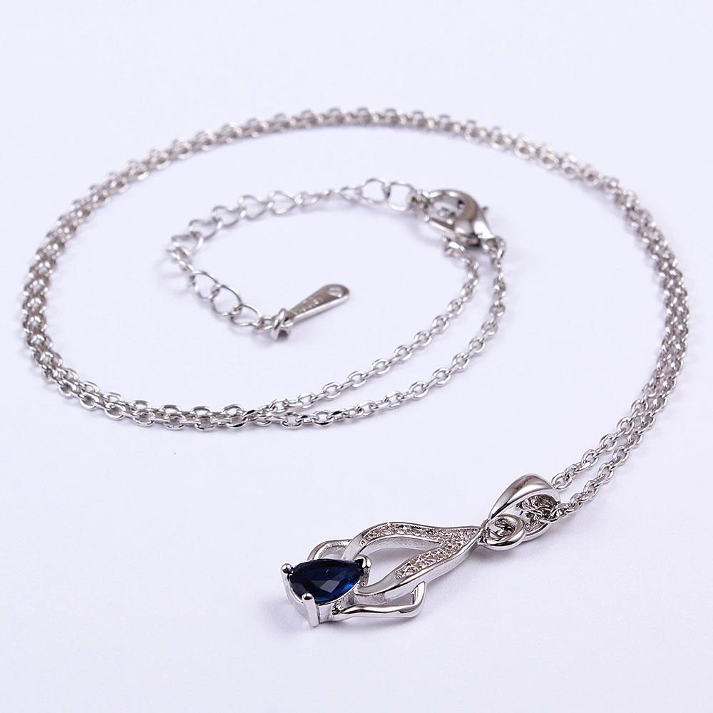 Hot Sale Jewelry ! New 2015 Fashion Blue Crystal Necklace Trendy Water Drop Platinum | Украшения и аксессуары