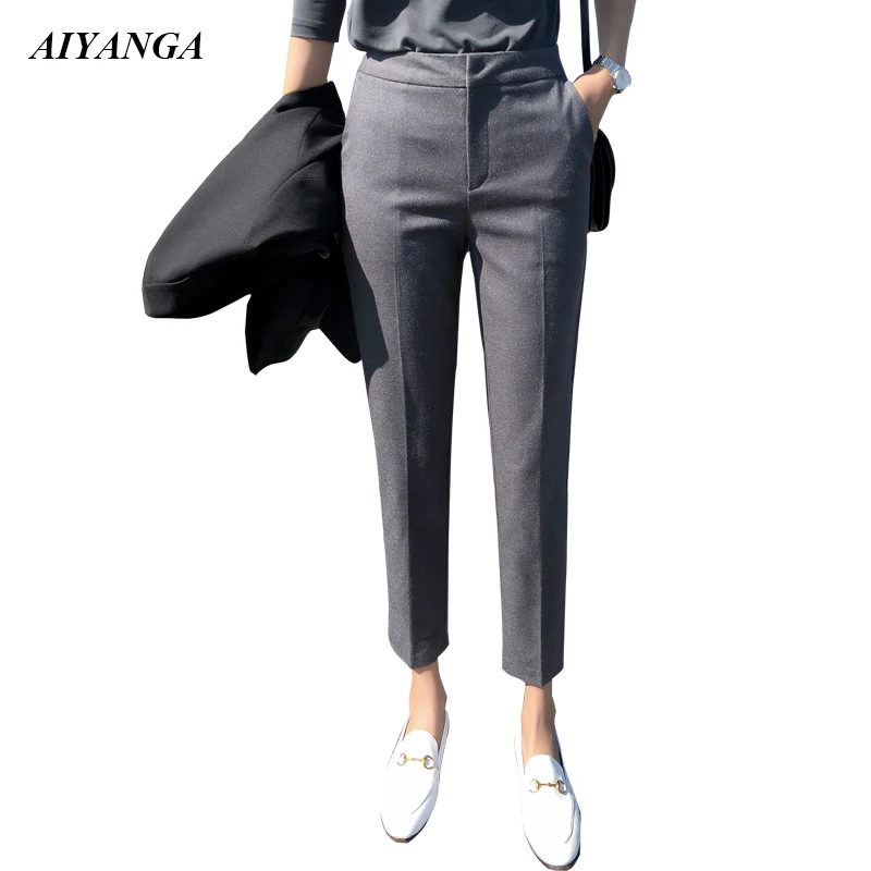 Офисные Костюмные брюки женские весенние повседневные брюки-карандаш