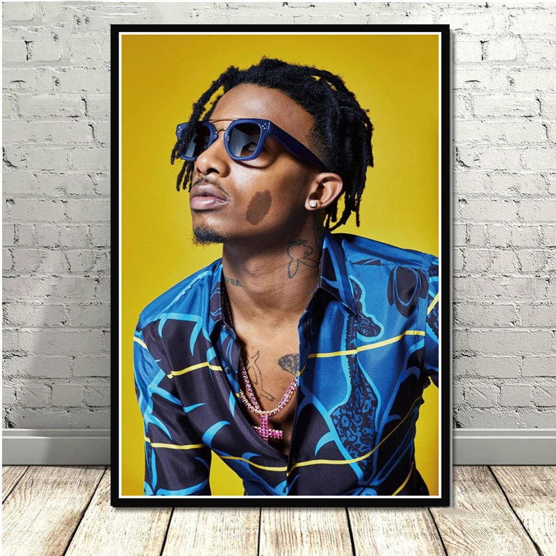 Плакатный принт, новинка,, Playboi Carti Die Lit, реперская музыка, Звездный альбом, картина маслом, холст, настенные художественные картинки, гостиная, домашний декор - Цвет: Светло-зеленый