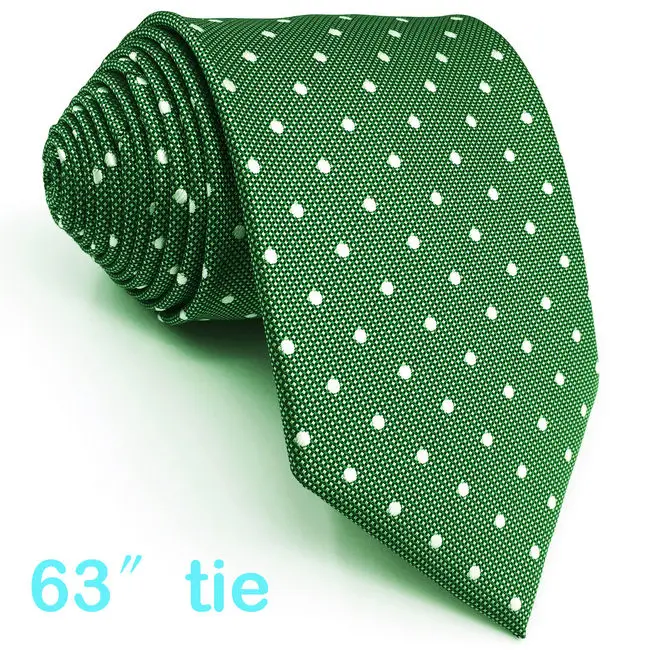 Extra Long Tie E21, зеленый Шелковый мужской галстук в горошек, набор, классические модные галстуки для мужчин, аксессуар, носовой платок, очень длинный размер - Цвет: Extra Long Tie