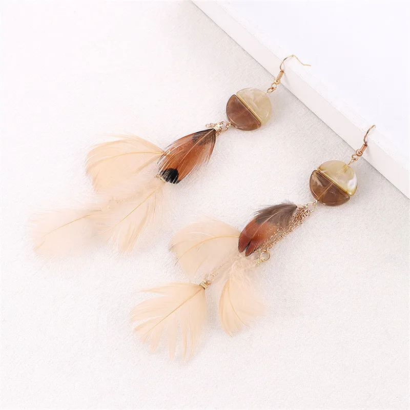 Супер бессмертные древние серьги с перьями богемные этнические ручной работы