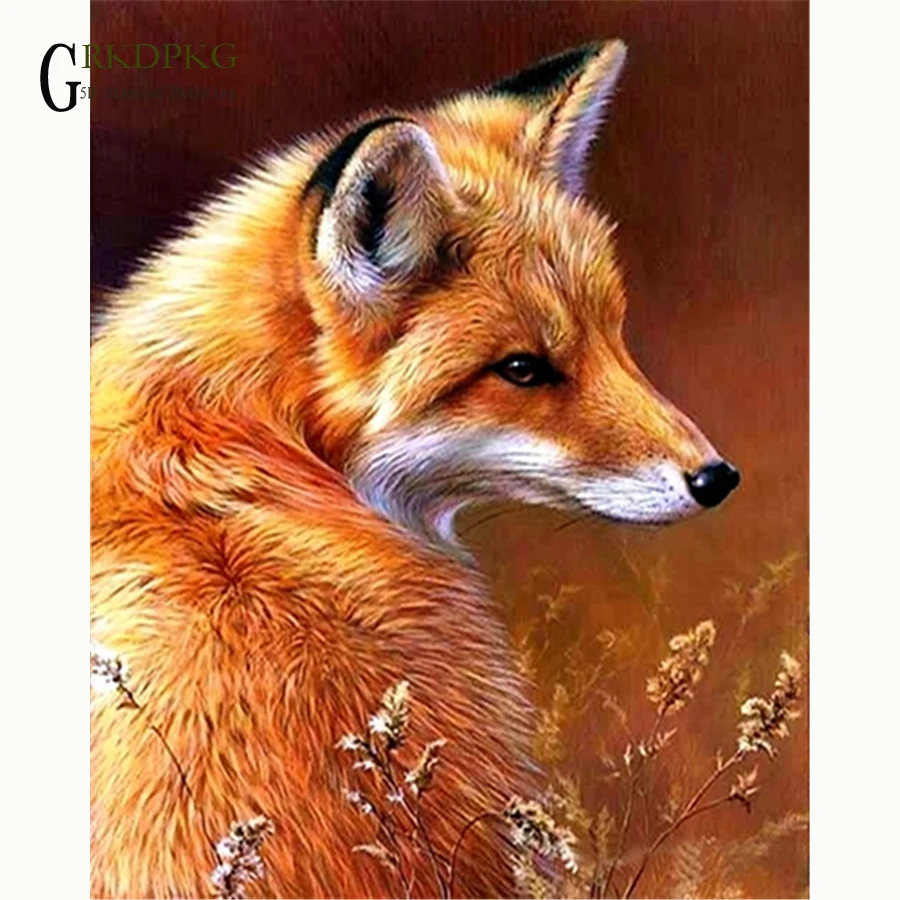 

Fox in the wild 5d diamond painting full drill square diamond embroidery Cross stitch pictures of rhinestones Wedding decoration