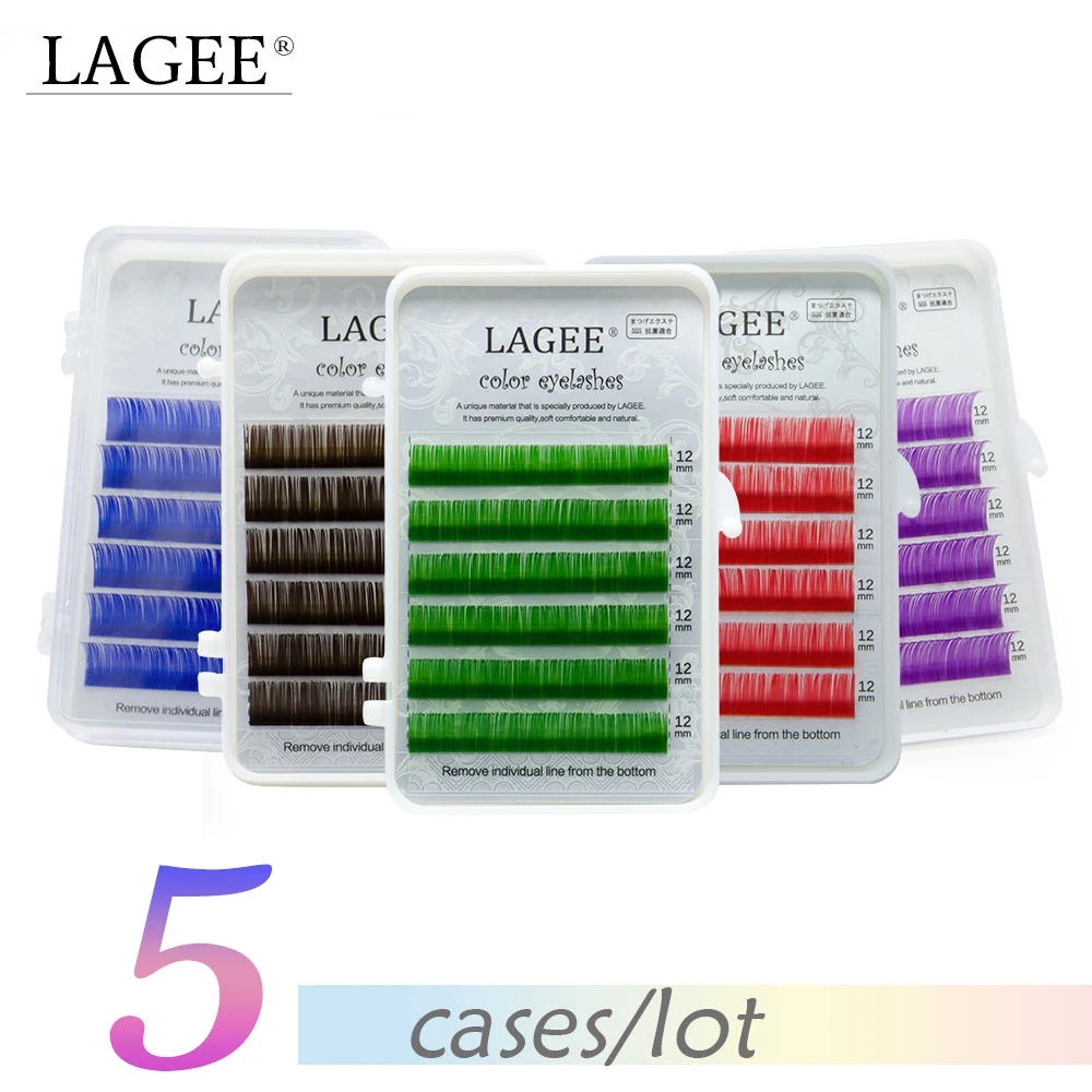 LAGEE 5 чехлов для наращивания ресниц фиолетовый синий цвет Индивидуальные ресницы Macaroon Премиум шелк мягкие натуральные накладные ресницы