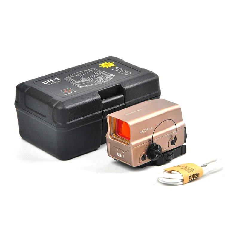UH1 голографический красный точечный прицел с USB зарядным устройством Reflex Red Dot Sight Sniper gear ружье для страйкбола Scope - Цвет: tan