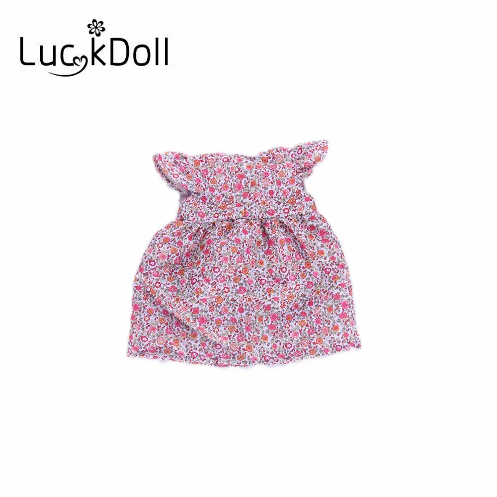 LUCKDOLL Цветочное платье размер 18 дюймов американский 43 см Детская кукла одежда