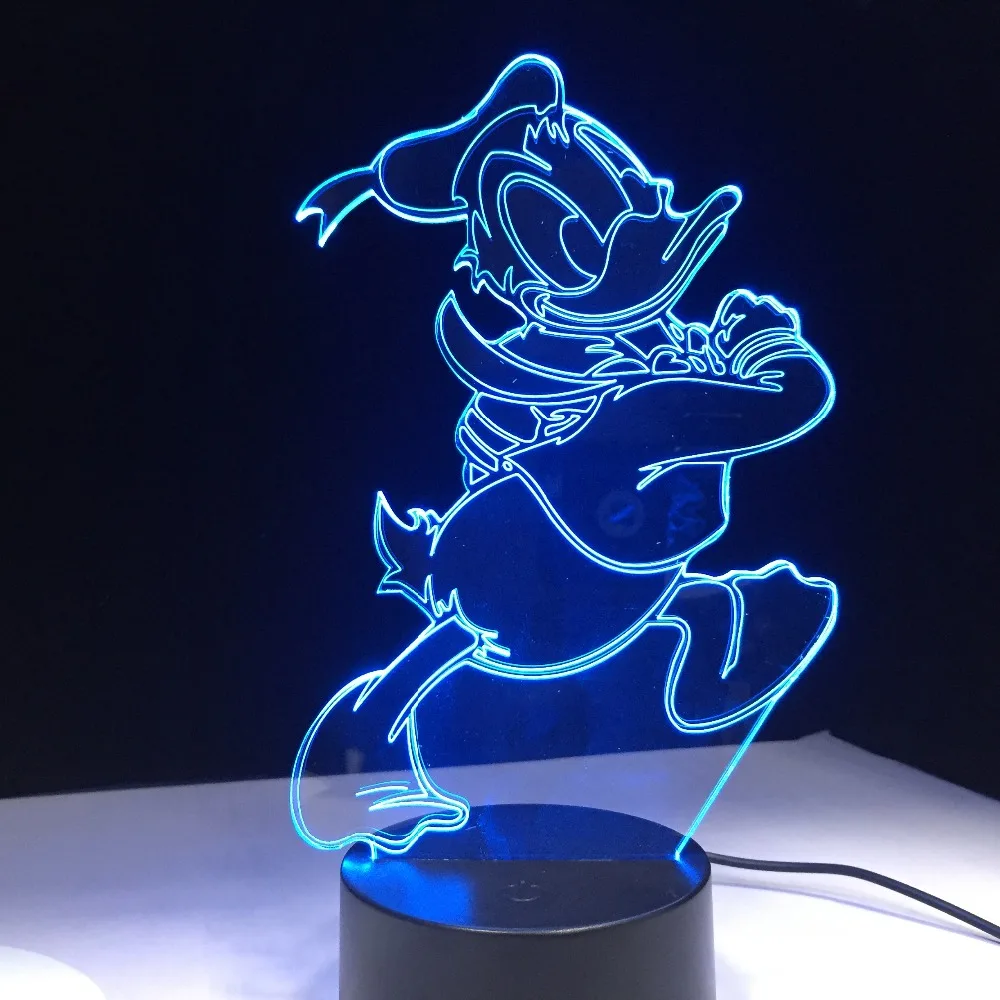 Мультяшная Утка 3D лампа детский подарок на день рождения популярный светильник