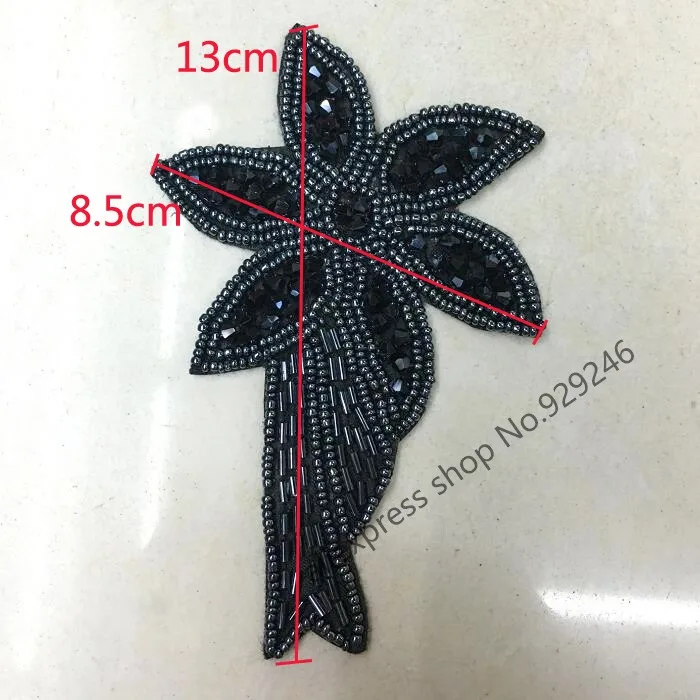 4 шт./лот модная аппликация из бусин в виде звезд и цветов черных античных