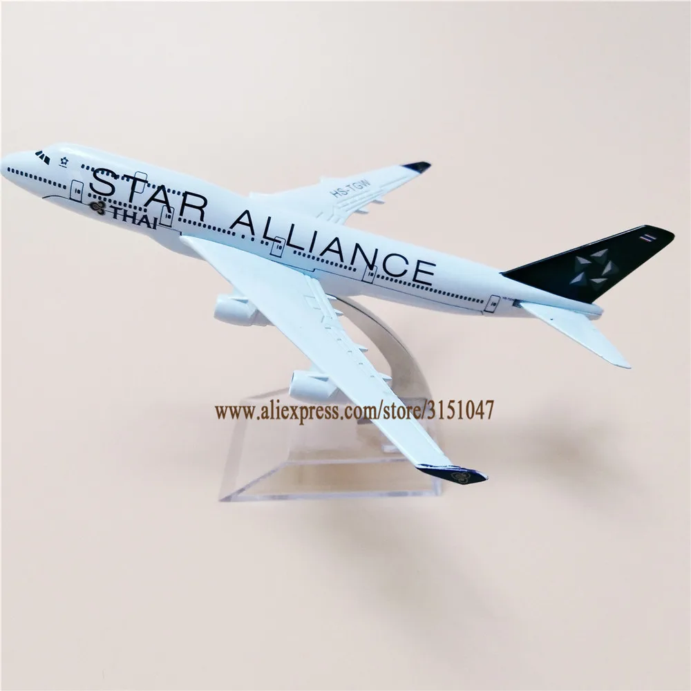 16 см сплав металла воздуха тайский Star Alliance B747 Airlines модель самолета Боинг 747-400 Airways