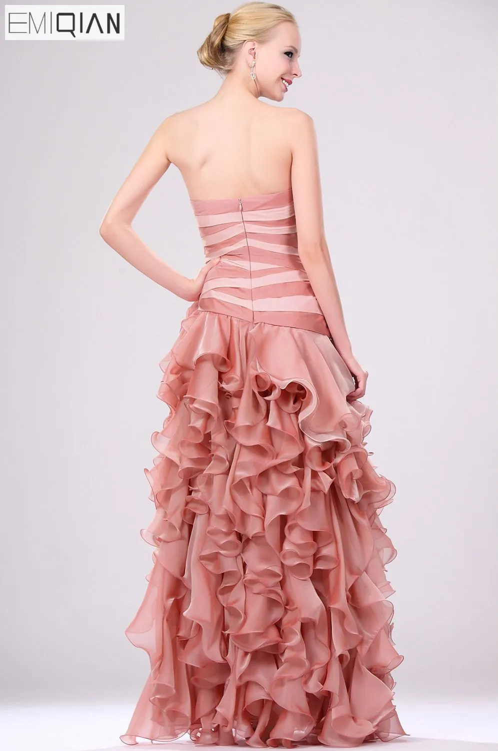 Бесплатная доставка Новое Стильное потрясающее вечернее платье без бретелек с