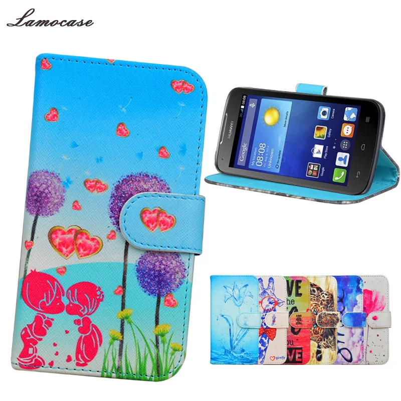 Priting Wallet Стенд PU Кожаный Case Для Huawei Ascend Y540 Откидная Крышка |