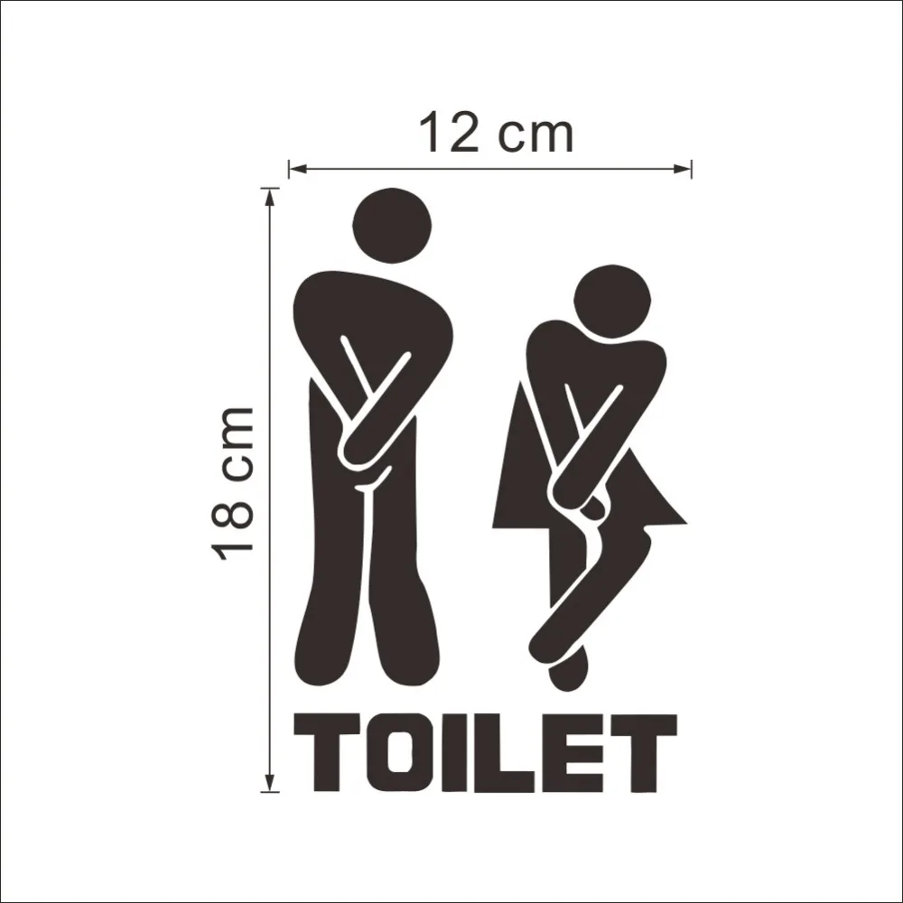 Toilet Seat Entrance Sign Wall Sticker Vinyl Art Removable Bathroom Decals Decor | Дом и сад