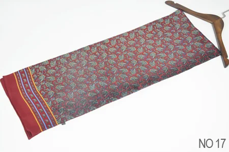 Шелковый атлас длинный шарф для мужчин 26X160 см Desigual классический Печатный узор высокое качество бизнес мужчин - Цвет: 17
