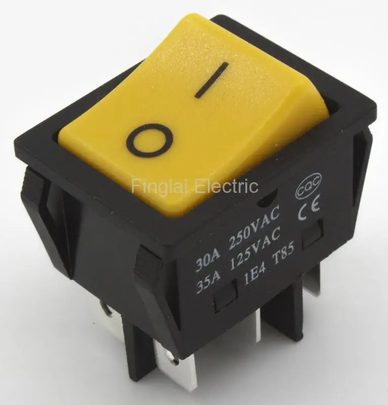 KCD4-202-3 перфорировать 30x22 мм 30A 6 pin ON-ON Лодка кулисный переключатель KCD4 серии выключатель питания - Цвет: Цвет: желтый