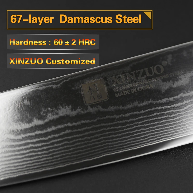 XINZUO 7 ''дюймовый Santoku Ножи Японии 67 Слои Дамаск Сталь VG10 Кухня ножей шеф-повара