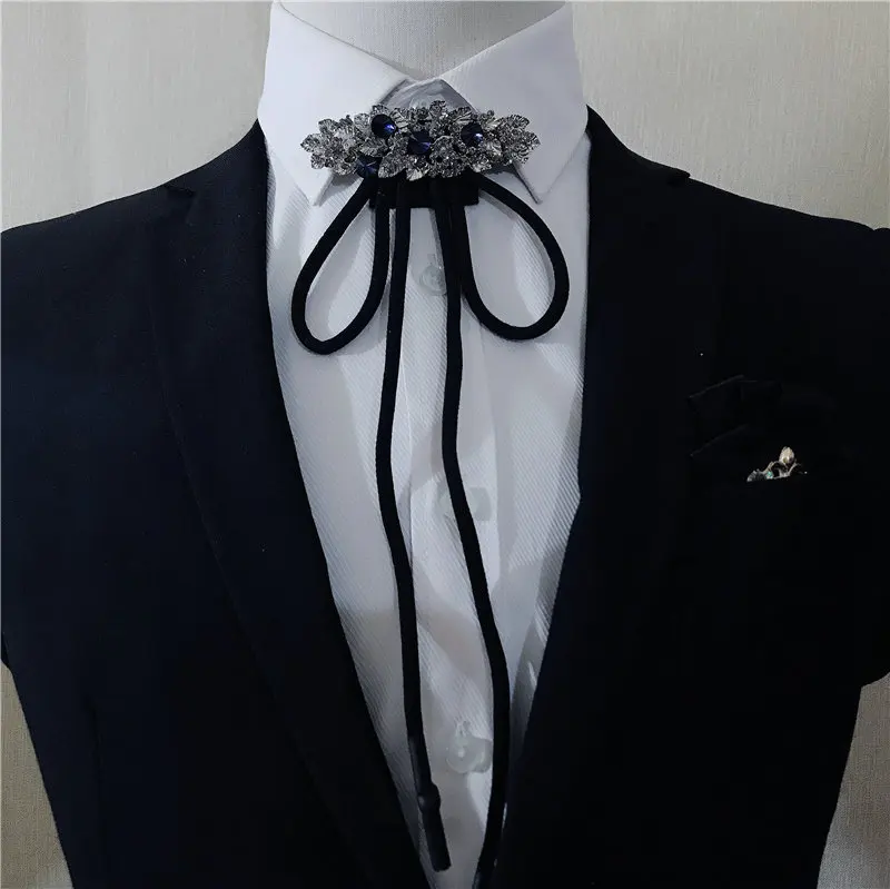 Rhinestone Bolo Tie Элегантный британский Западный Американский ковбой для мужчин и женщин ожерелье Боло галстук аксессуары Винтаж Сплав Блеск Кристалл Стразы галстук - Цвет: Rhinestone Bolo Tie