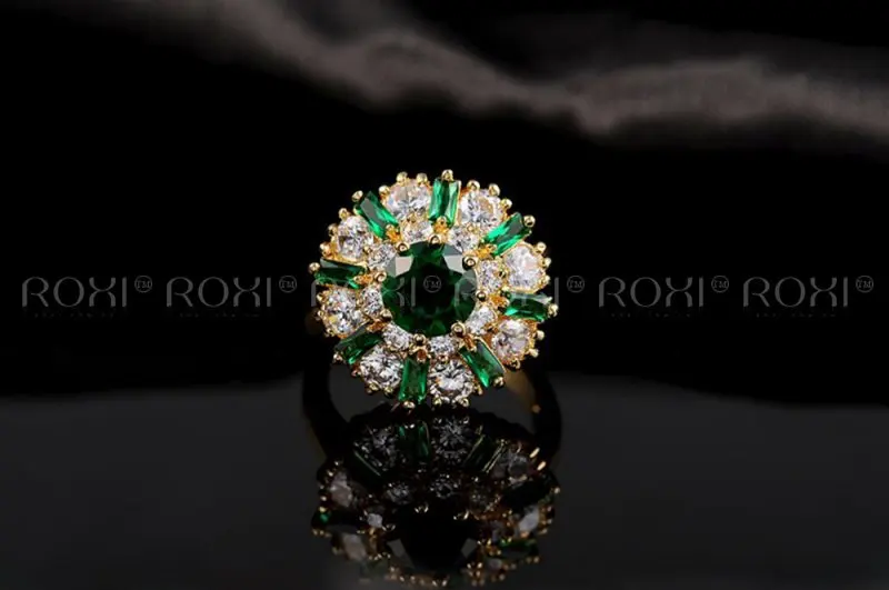 ROXI18K зеленое Оригинальное цветочное кольцо международная торговля горячее