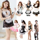 Женское кружевное нижнее белье, сексуальные костюмы, Эротическое нижнее белье для игр, Французская горничная, мини-юбка, фетиш, нижнее белье для ролевых игр