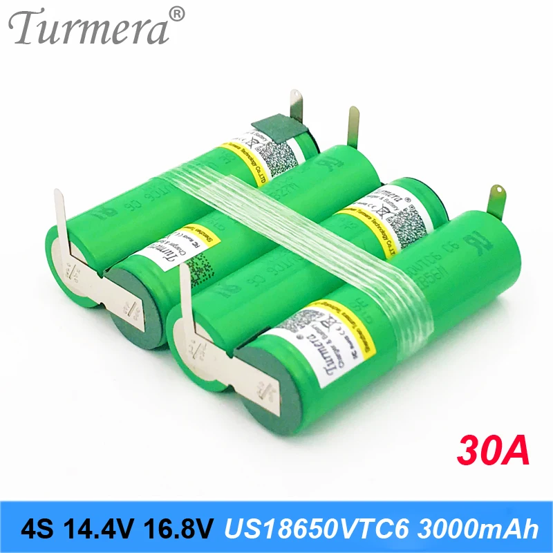 Аккумулятор vtc6 3S 12,6 V 4S 16,8 V US18650VTC6 3000mah 30A ток разряда для шуруповерта батареи(по индивидуальному заказу