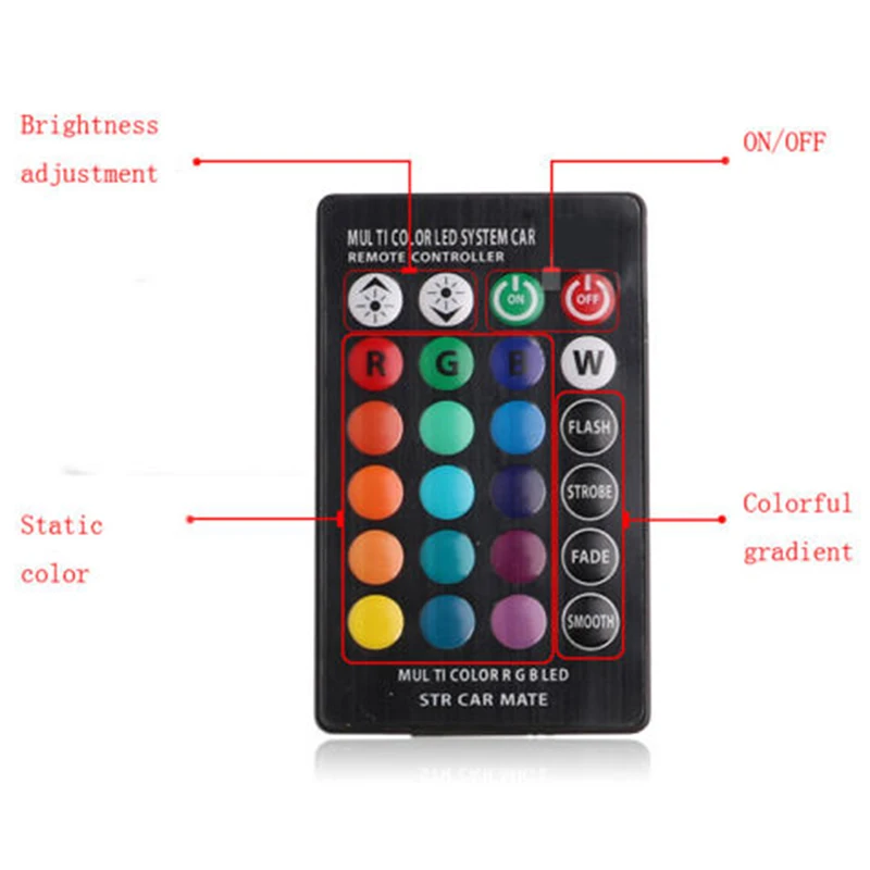 2 шт. DC 12V светодиодный T10 5050 SMD пульт дистанционного управления RGB Изменение цвета автомобиля Клин боковой светильник лампа