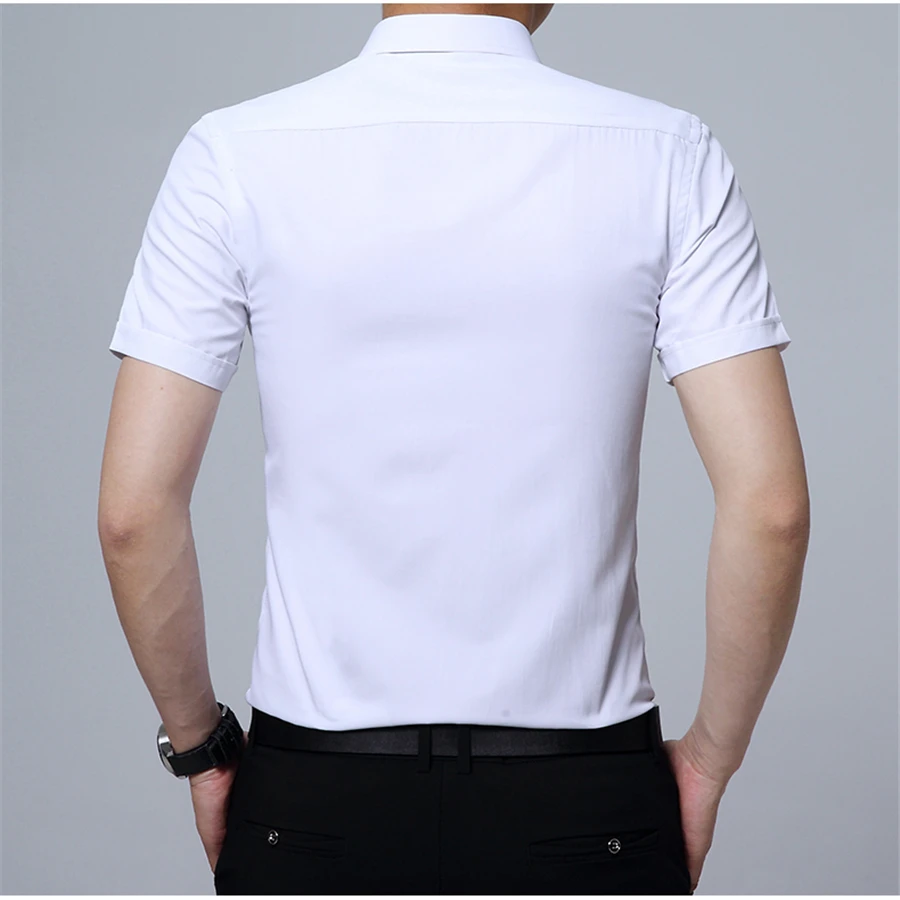 Летняя белая рубашка мужские топы с коротким рукавом Азиатский размер s m XXXL 4XL