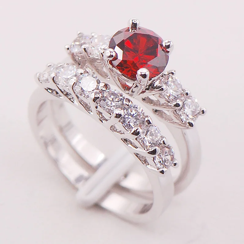 

Garnet Fashion Women 925 Sterling Silver Ring F707 Size 6 7 8 9 10 11