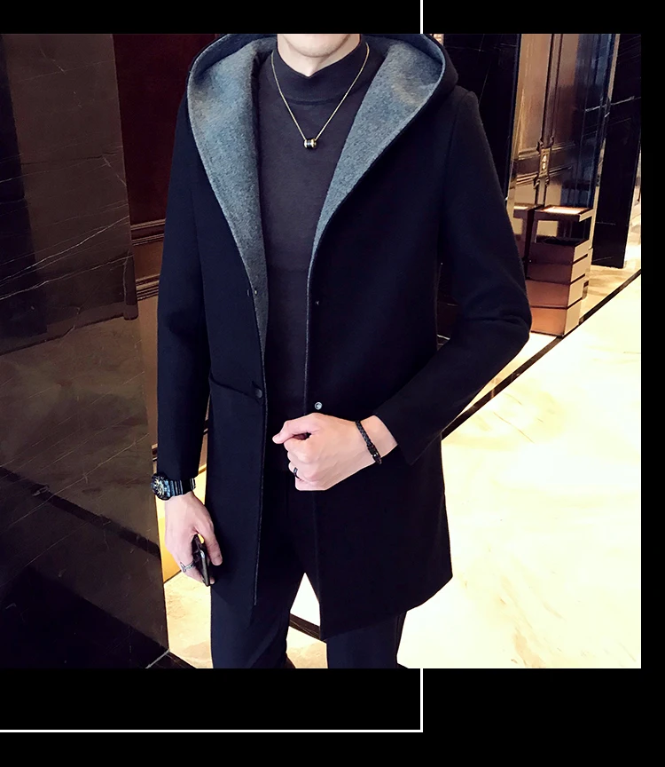 Тренч Новое поступление Англия Стиль Slim Fit Высокое Качество Ветровка Осень Популярные Для мужчин Тренч