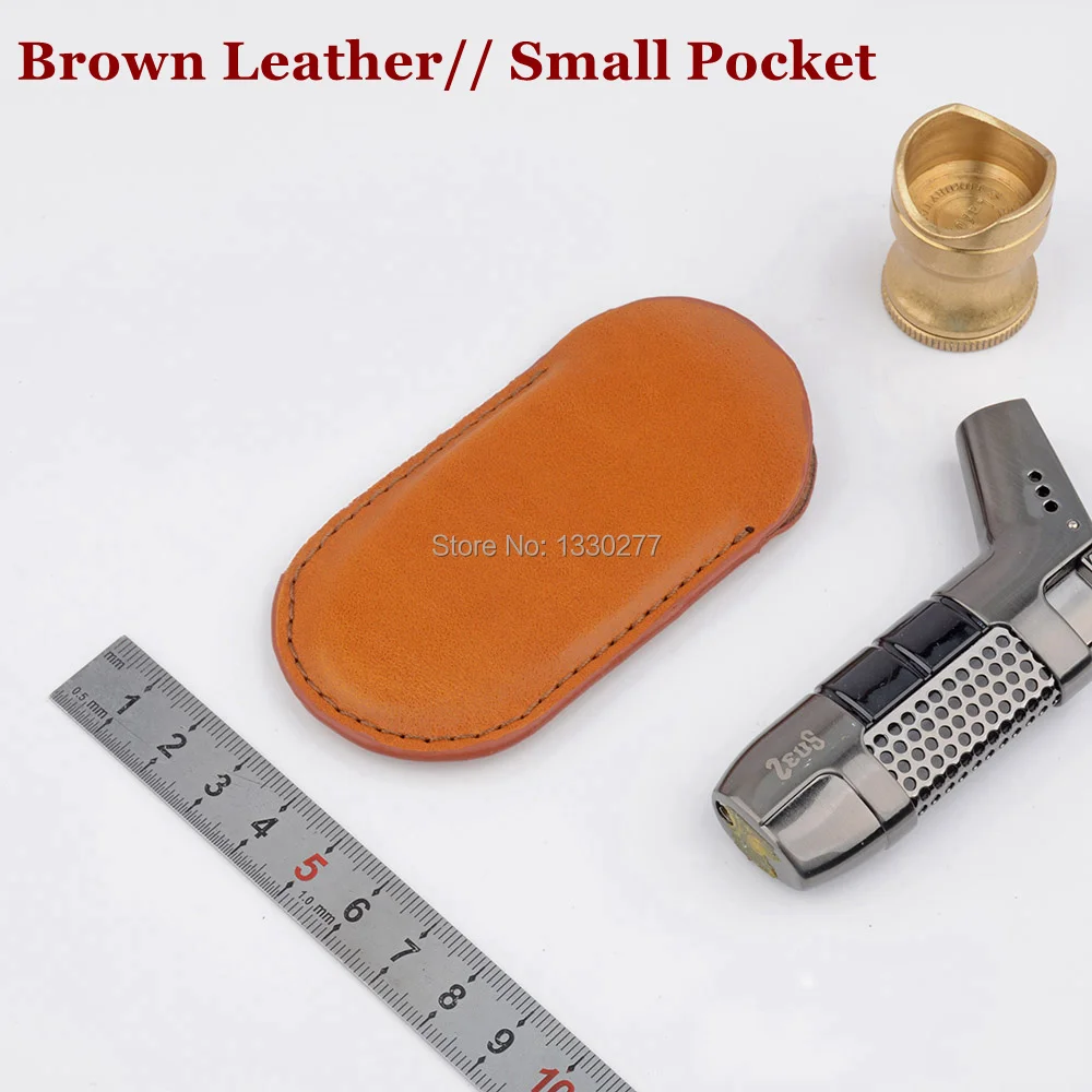 

Brown Leather Cigar Cutter Pocket For Depth Cigar Aficionado