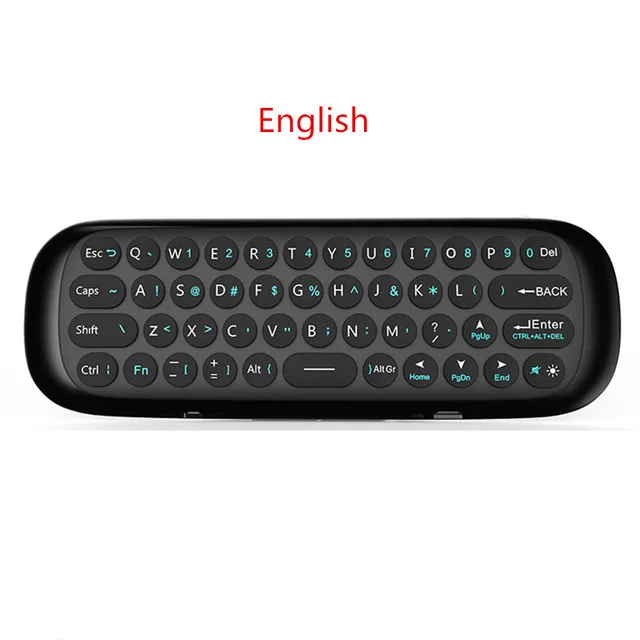W1 Air mouse мини пульт дистанционного управления перезаряжаемая беспроводная клавиатура 2,4 ГГц умный дом для Windows Android tv Box PC Английский Русский - Цвет: English