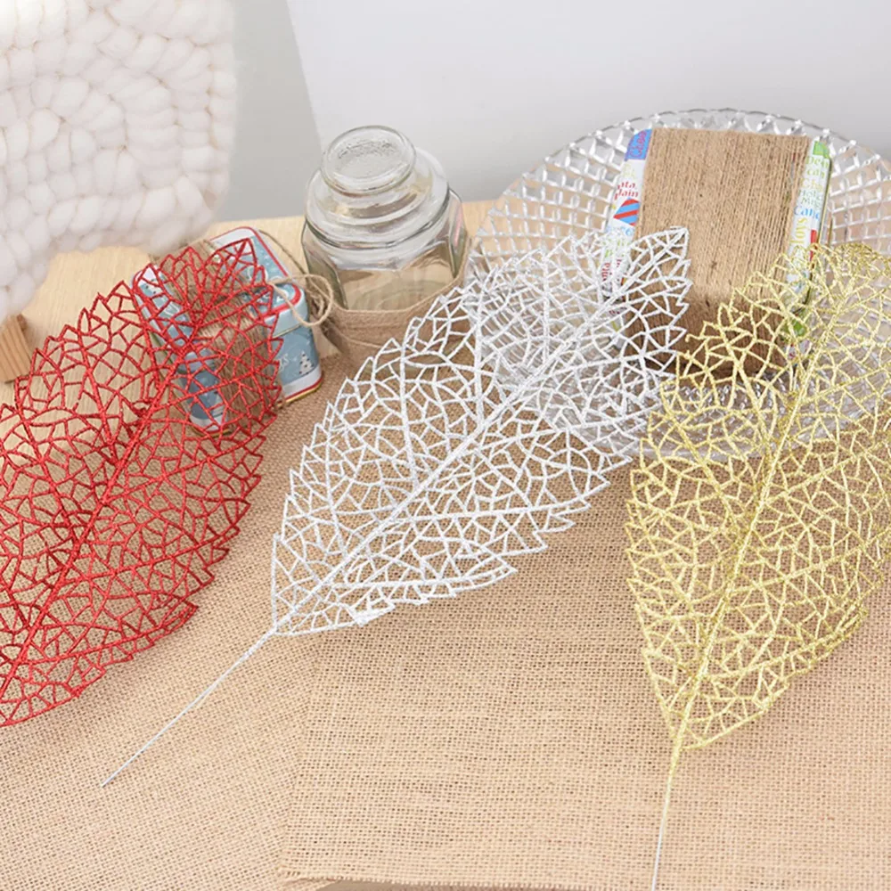 (Упаковка из 6) Золотые/серебряные/красные декоративные листья вырезы изысканные