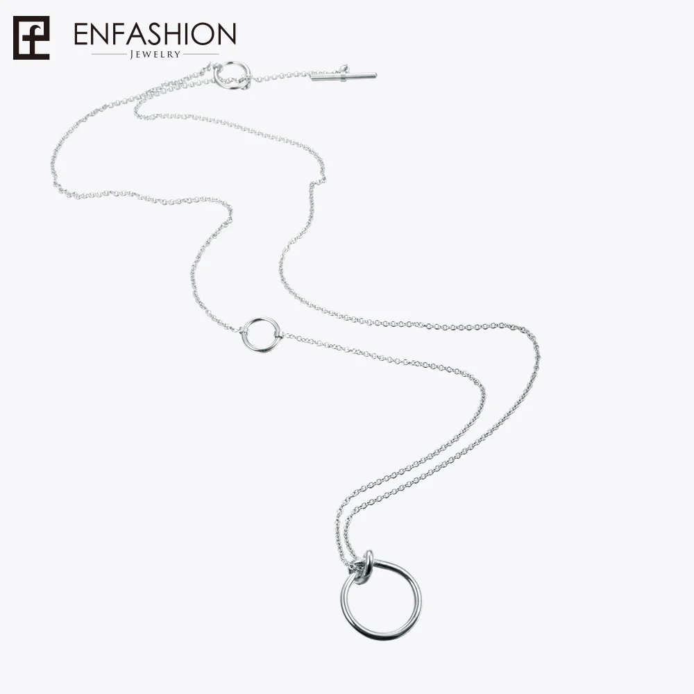Silver color Enfashion, Классические Подвески с узором из узлов, ожерелье, s, нержавеющая сталь, золотой цвет, колье, ожерелье для женщин, длинная цепочка, ювелирное изделие, колье - Окраска металла: Silver color